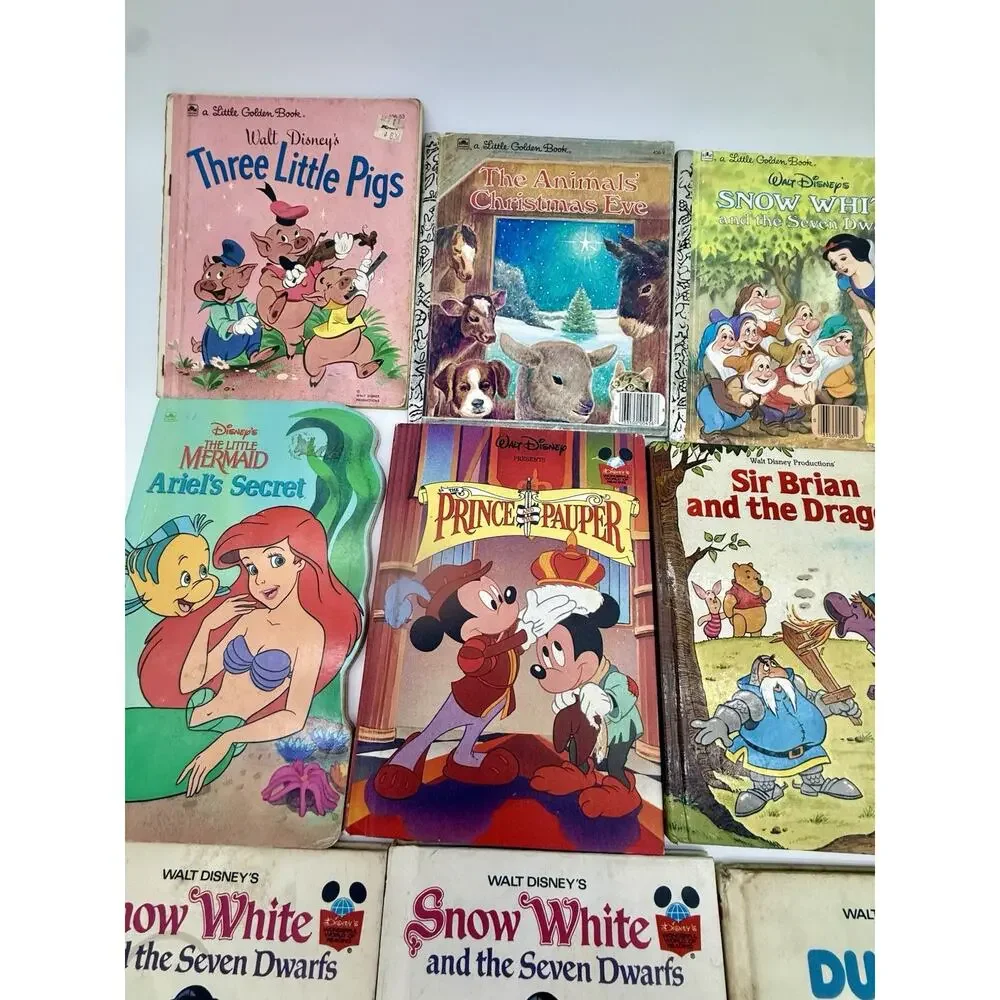 Vintage Disney Book Bundle Lot Mickey Mouse and Friends